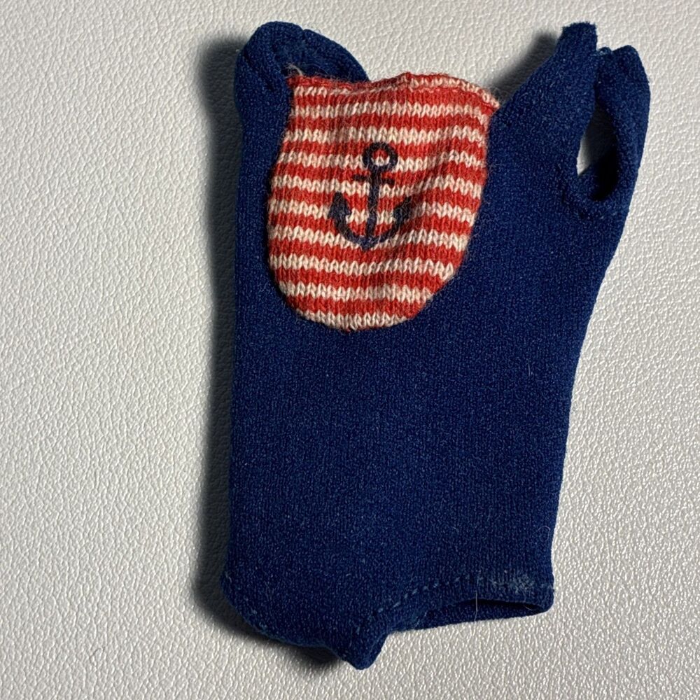 Vintage Mattel Skipper #1030 Original Blue Anchor Swimsuit 1960s Barbie Clothes